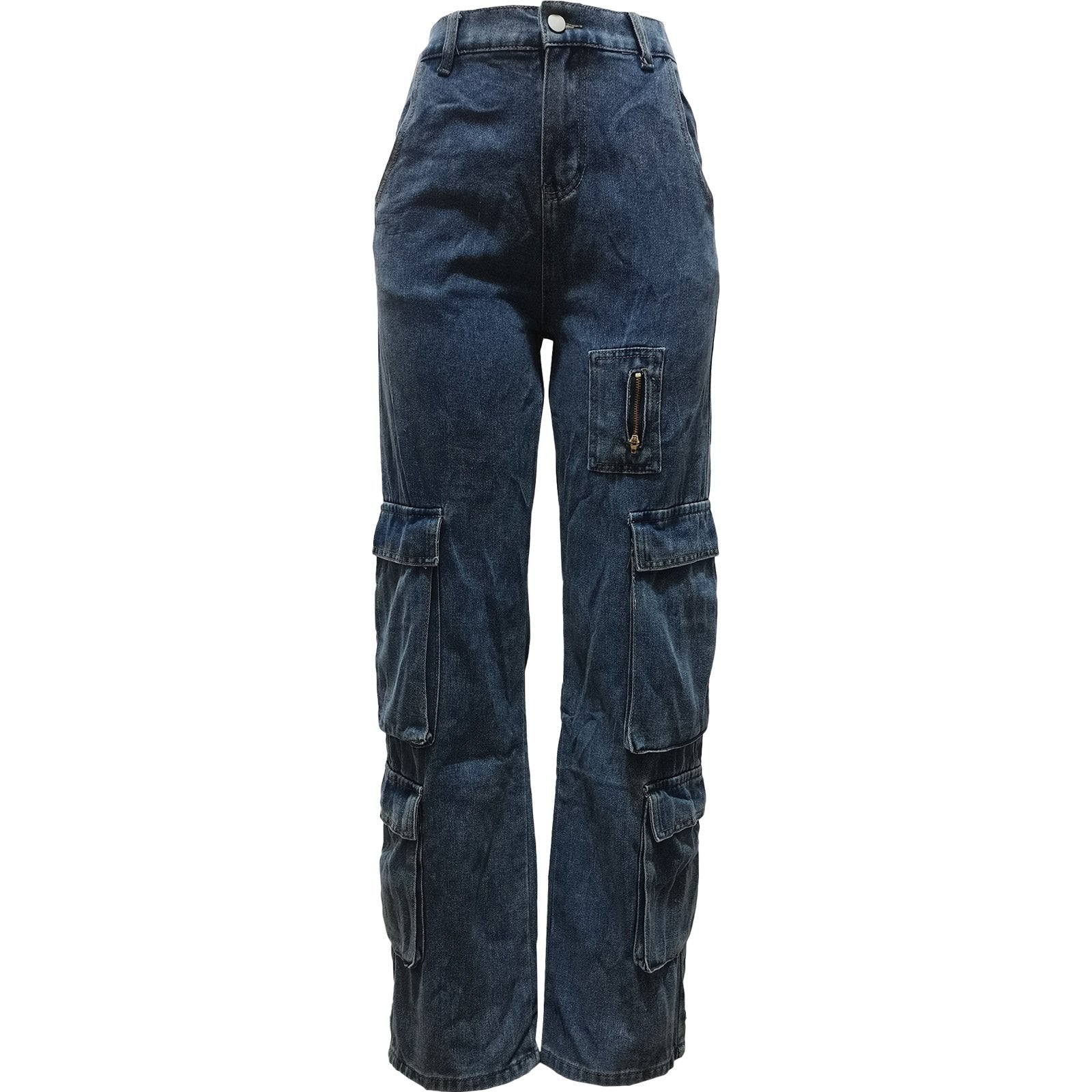 Wash Bellows Pocket Denim Trousers Workwear Bag