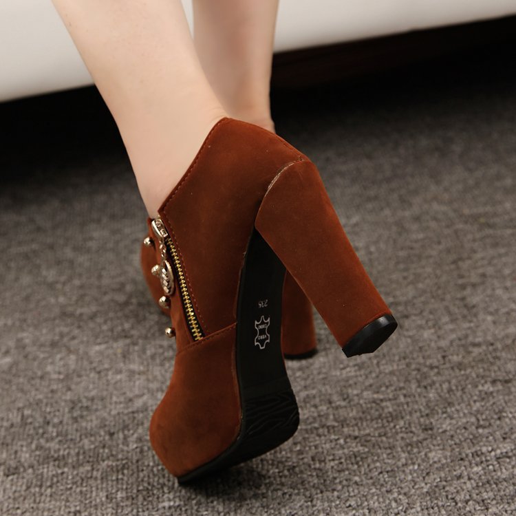 New Women's Chunky Heel Waterproof Ankle Boots